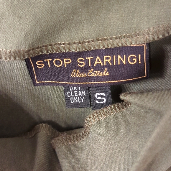 Stop Staring! Alicia Estrada Olive green swing dress - Picture 2 of 4